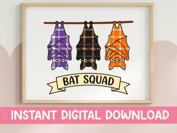 Bat Squad SVG: Plaid Bats for Autumn Projects