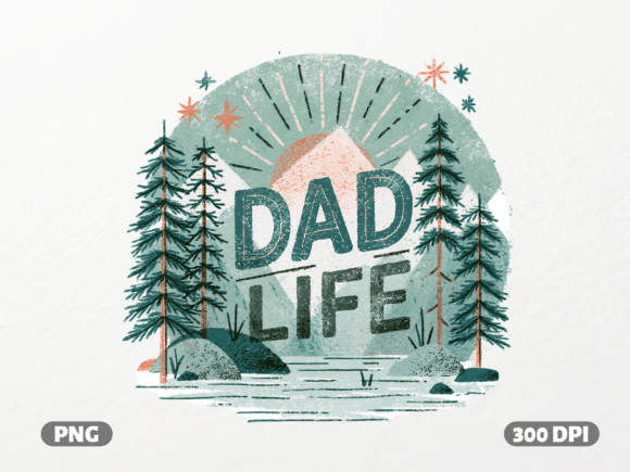 Dad Life Retro Mountains PNG: A Vintage Design for Modern Fatherhood