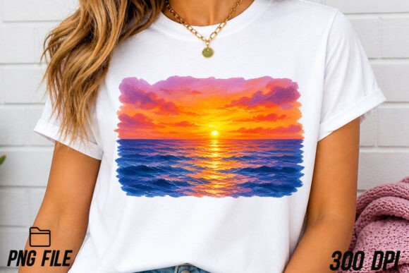 Hand Painted Sunset Ocean Texture PNG: Your New Go-To for Vibrant Design