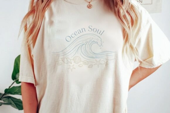 Ocean Wave Seashells Beach Design: Coastal Creativity