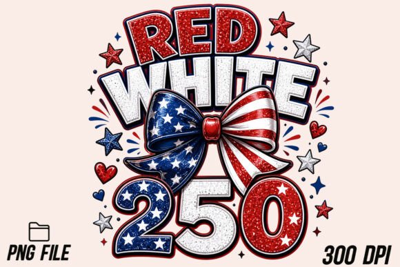 Patriotic 4th of July 250 Years USA PNG: A Modern Design Asset