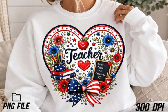Patriotic Teacher Heart PNG: A Designer's Guide to Meaningful Graphics