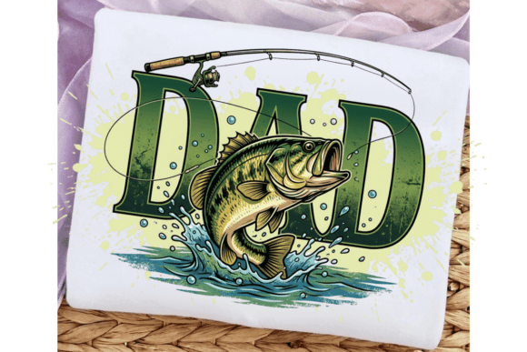 Retro Fishing Dad PNG: A Timeless Bass Fishing Dad Graphic