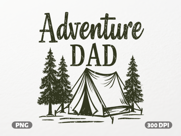 Rugged Charm: Designing with Adventure Dad Camping Tent PNG