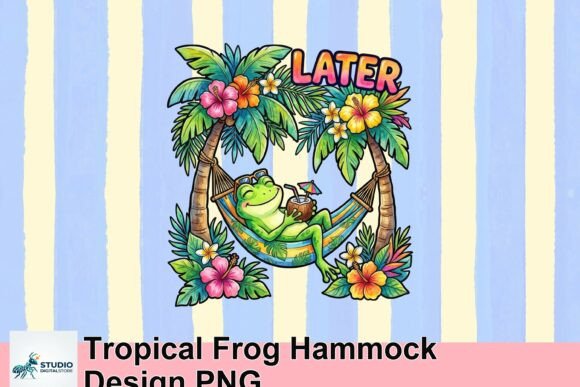 Tropical Frog Hammock Design PNG: Your Ticket to Effortless Summer Vibes